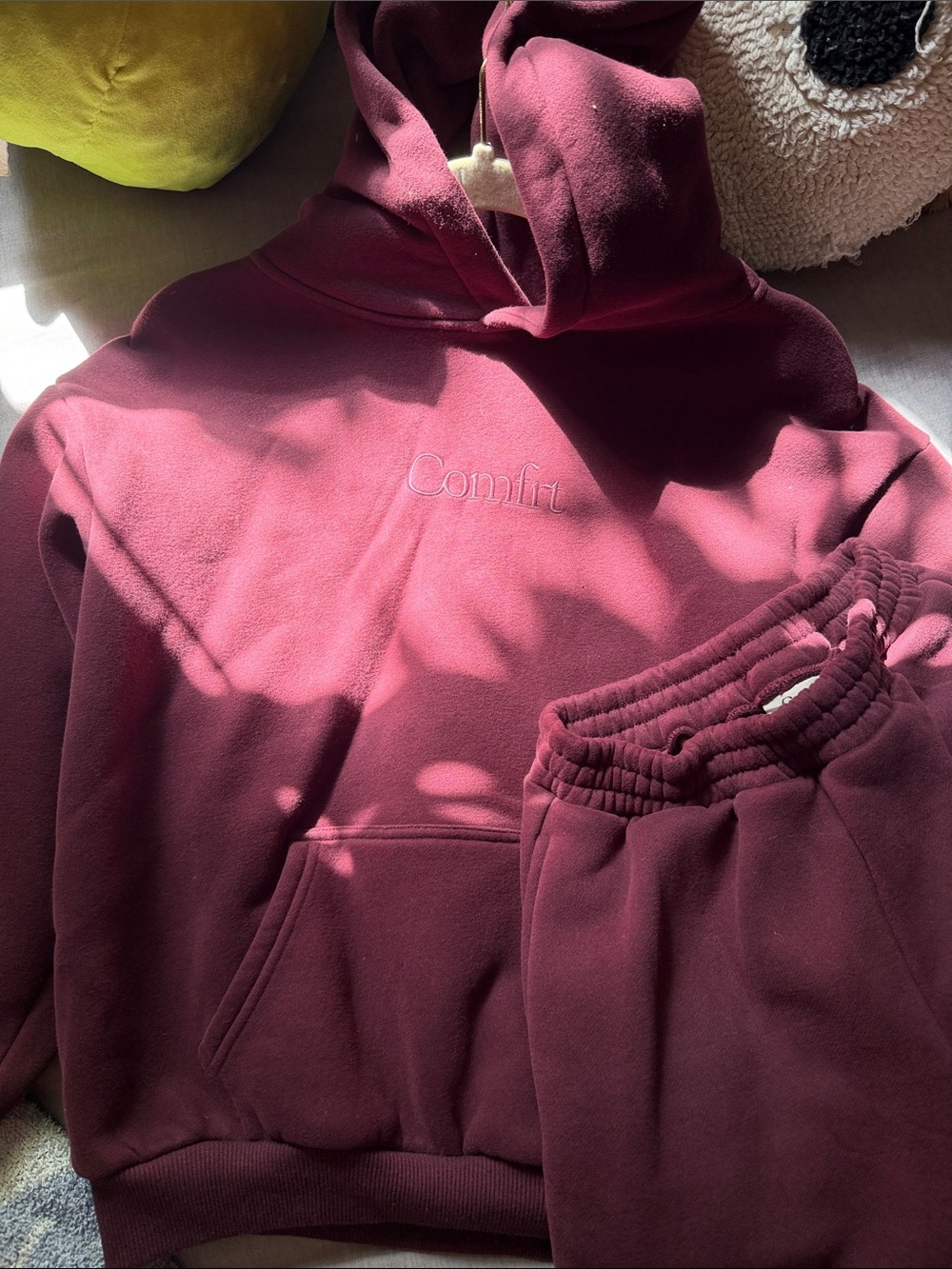 Comfort-Fit Maroon Hoodie Sweater and pants set boys